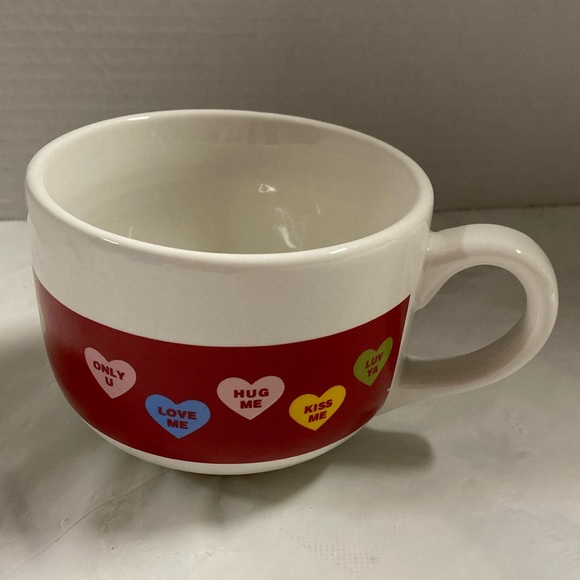 Vintage TB Toy Trading Company Valentine Candy Heart Decorated Mug Cup 12oz - Picture 1 of 10